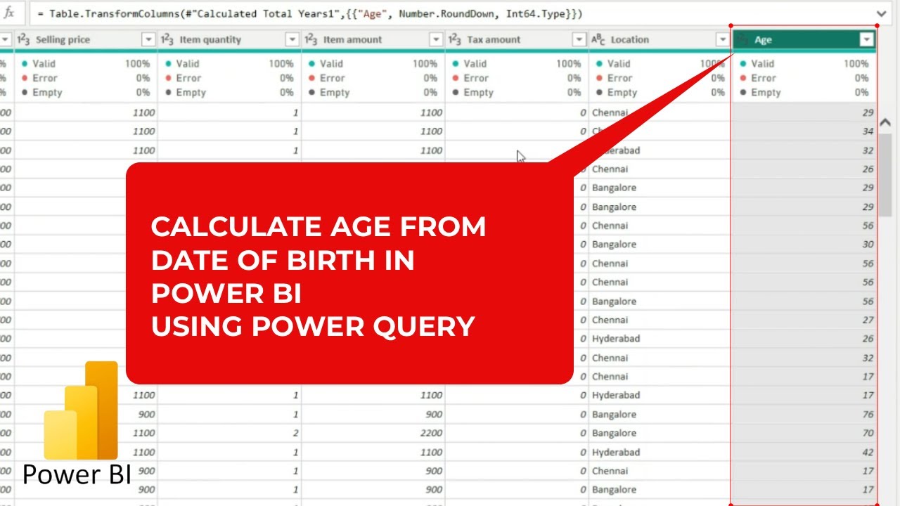 How to Calculate Age from Birth Date in Power BI using Power Query