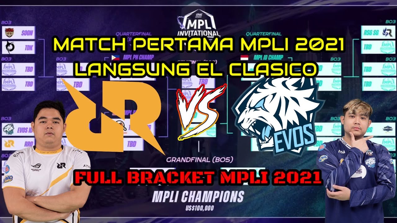 FULL BRACKET MPLI 2021 - MATCH PERTAMA LANGSUNG MERINDING RRQ HOSHI VS EVOS LEGENDS