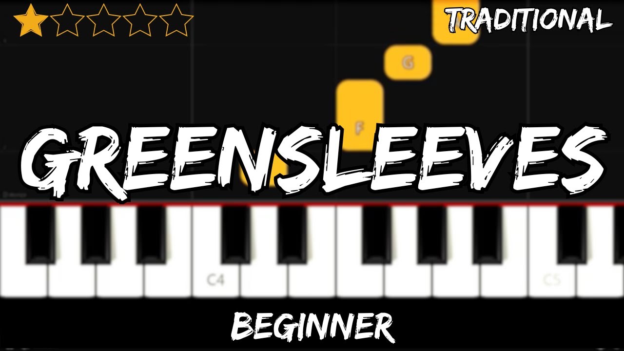 Traditional - Greensleeves - Easy Beginner Piano Tutorial - For 1 Hand