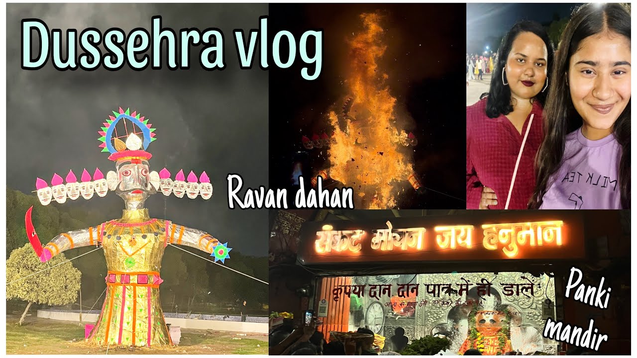 watching *RAVAN DAHAN* live 🔥| dussehra 2025 kanpur| panki hanuman mandir darshan| vlog| kaashelan