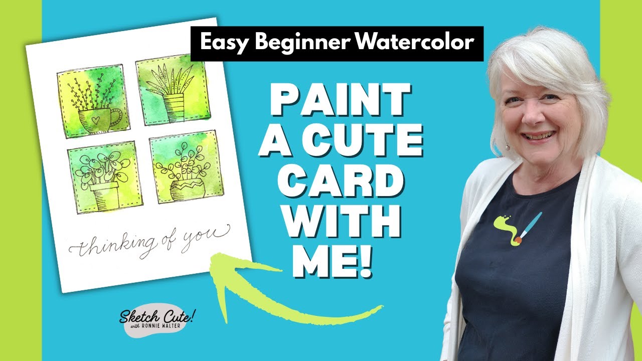 Easy Beginner Watercolor Greeting Card-Paint Along with Me!