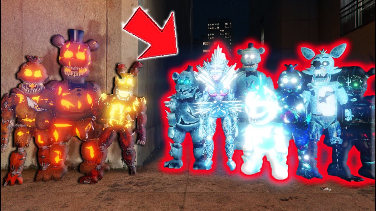 ICE ANIMATRONICS vs JACK O ANIMATRONICS! (GTA 5 FNAF Mods)