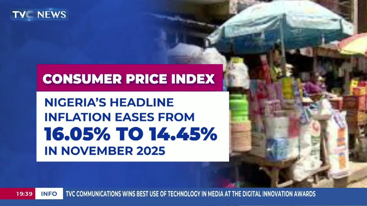 Nigeria’s Headline Inflation Eases From 16.05% To 14.45%