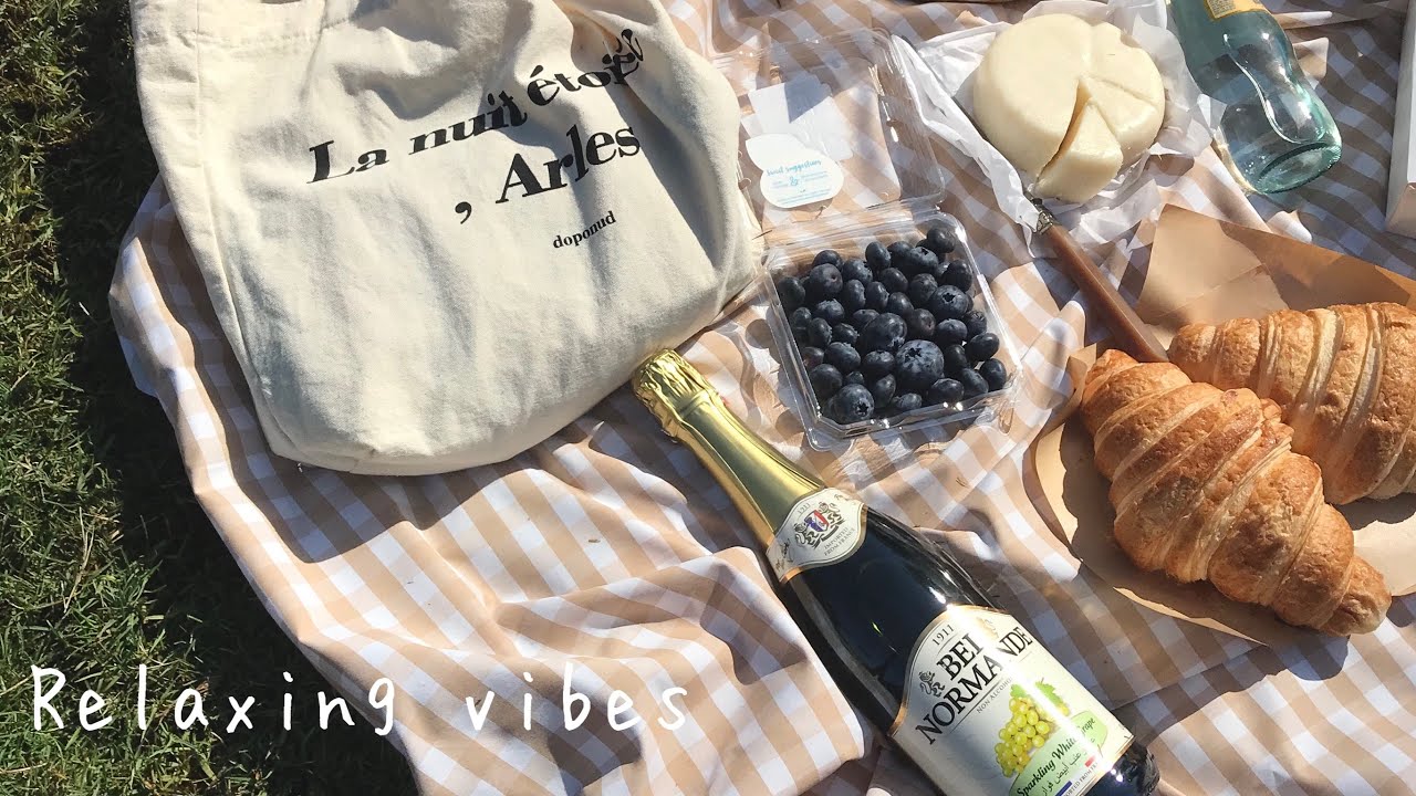 🧺 Go in a picnic with me。picnic sandwiches 。 nature