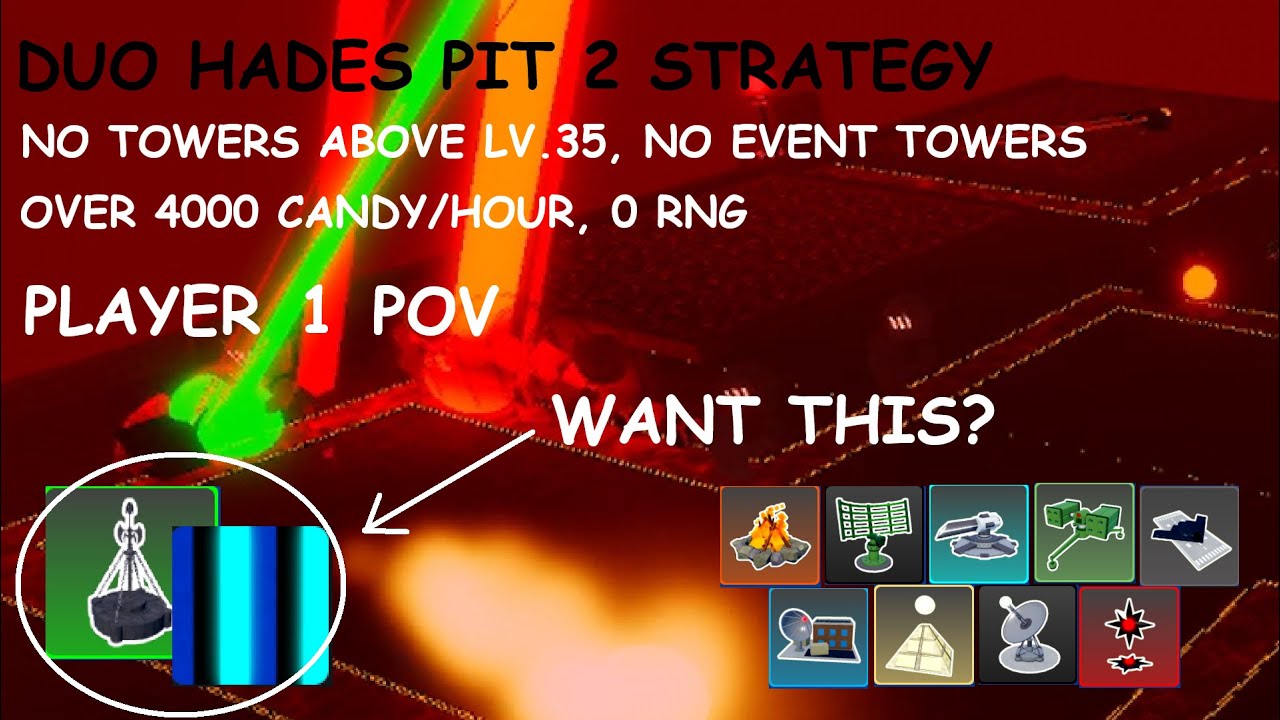 Duo Hades Pit 2 Strategy POV 1 (No Level 35+ Towers, No Event Towers | Cube Defense Halloween 2025