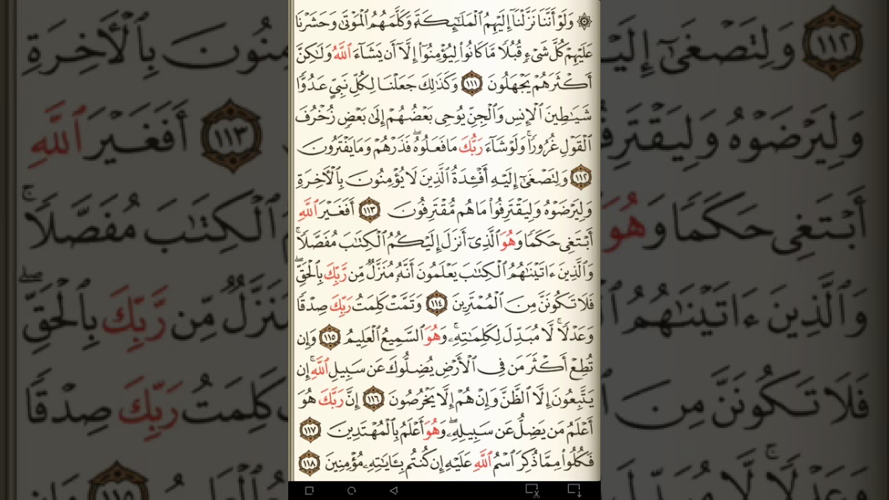 ماهر المعيقلي سورة الأنعام مكتوبة صفحة 142 مصحف المدينة المنورة جودة عالية