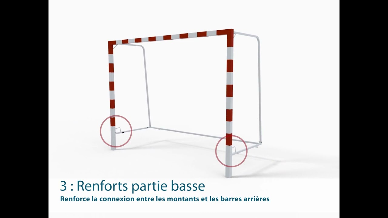 BWA Sports - But de handball compétition en aluminium, 80 x 80mm, à sceller HB21776