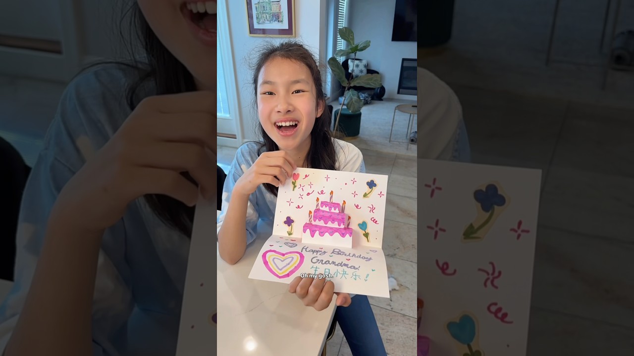 What do u think Livvy&rsquo;s handmade birthday card for grandma?🥰🎂#cards #birthday #handmade #tutorial