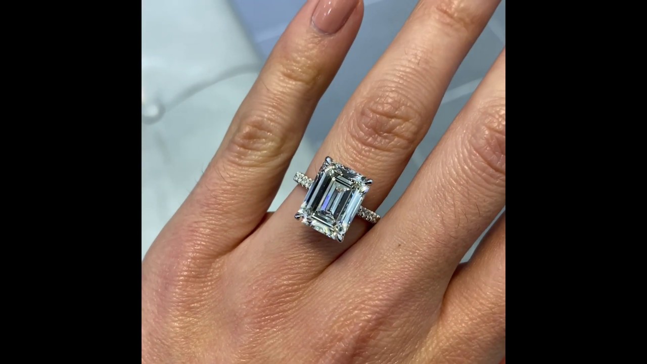 5.78 ct Emerald Cut Diamond Engagement Ring