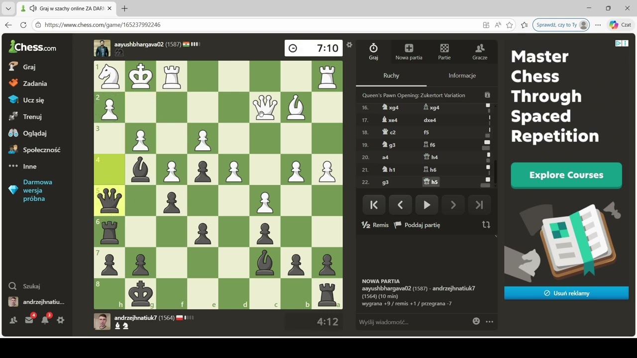 Droga do 1600 elo, chess.com #42