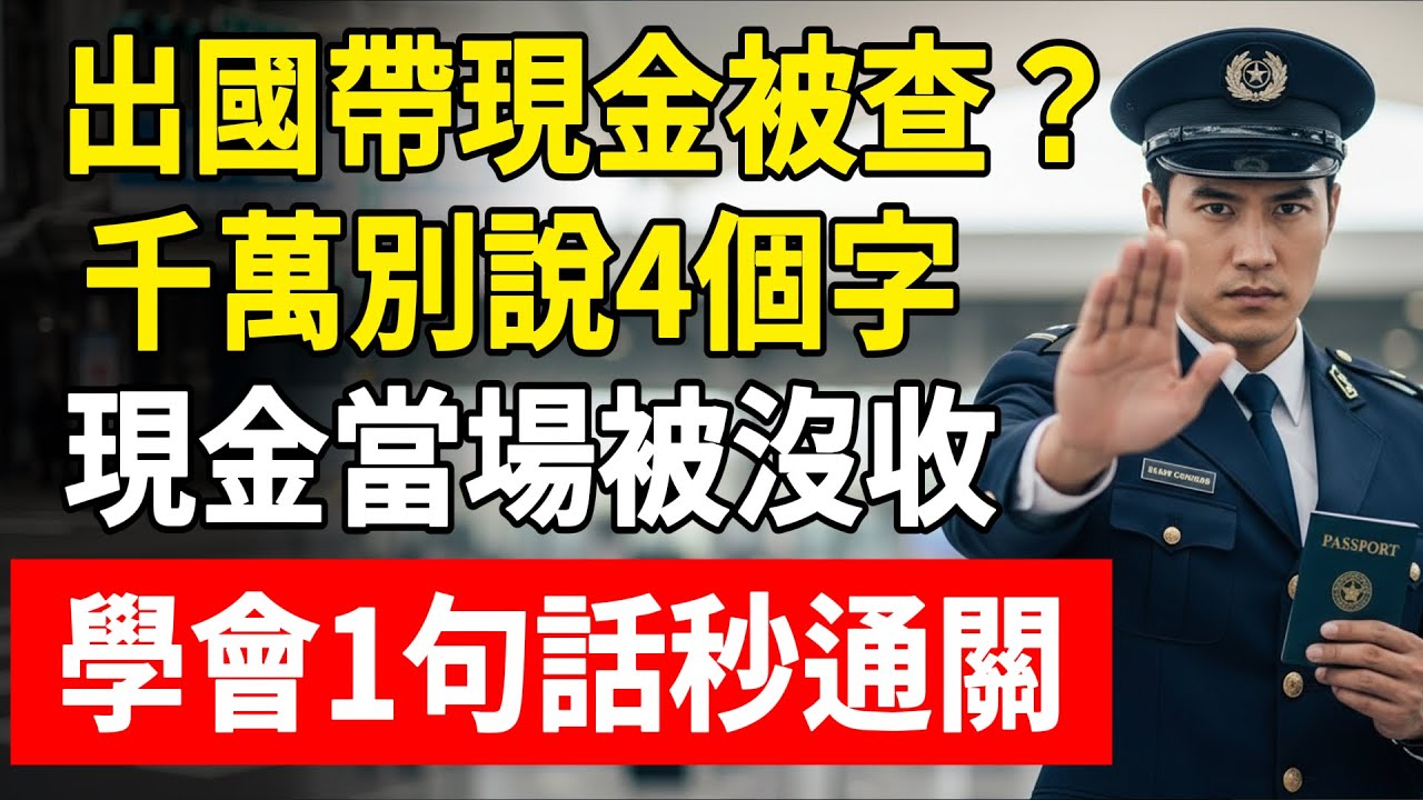 出國帶現金被海關查？千萬別說4個字！否則現金當場被沒收，學會1句話秒通關！#過海關 #帶現金出國 #海關問話 #空姐揭秘 #頤養之年