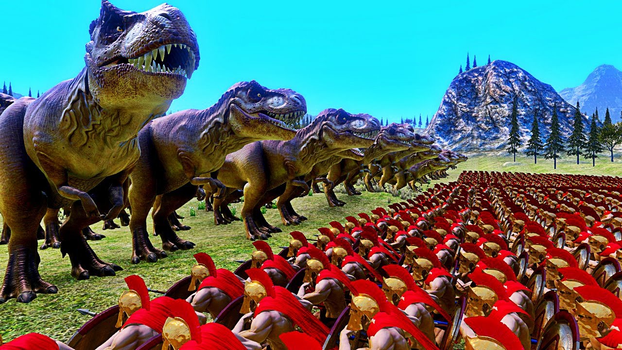 1.000 T-REX vs 40.000 SPARTIATES ! | Ultimate Epic Battle Simulator !