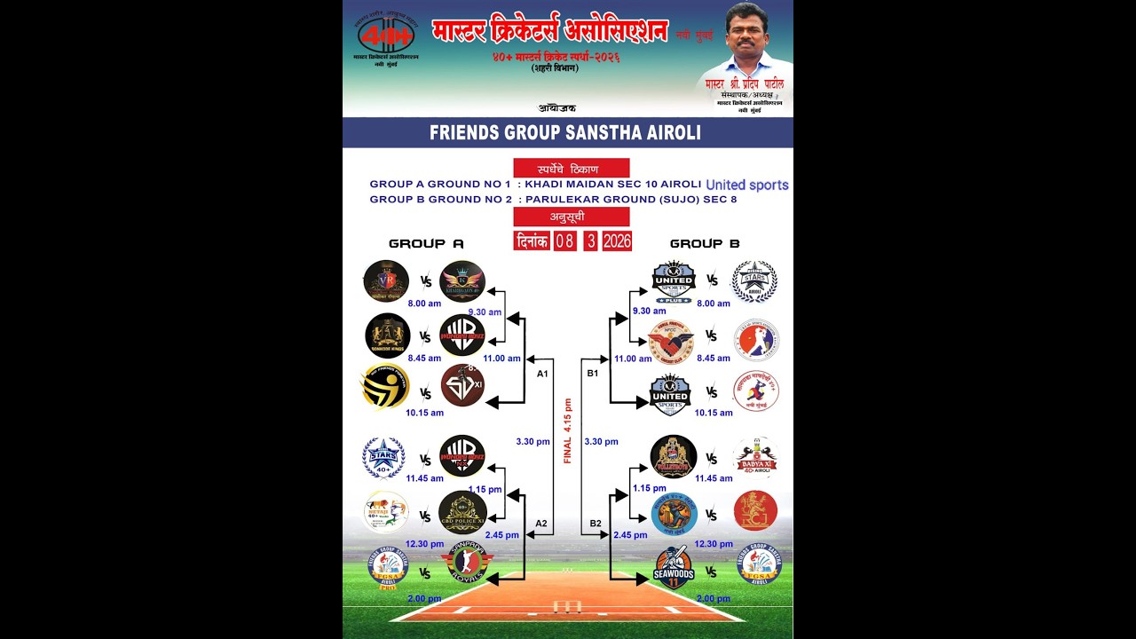 40 + MASTER CRICKET ASSOCIATION (FRIENDS GROUP  SANSTHA AIROLI)
