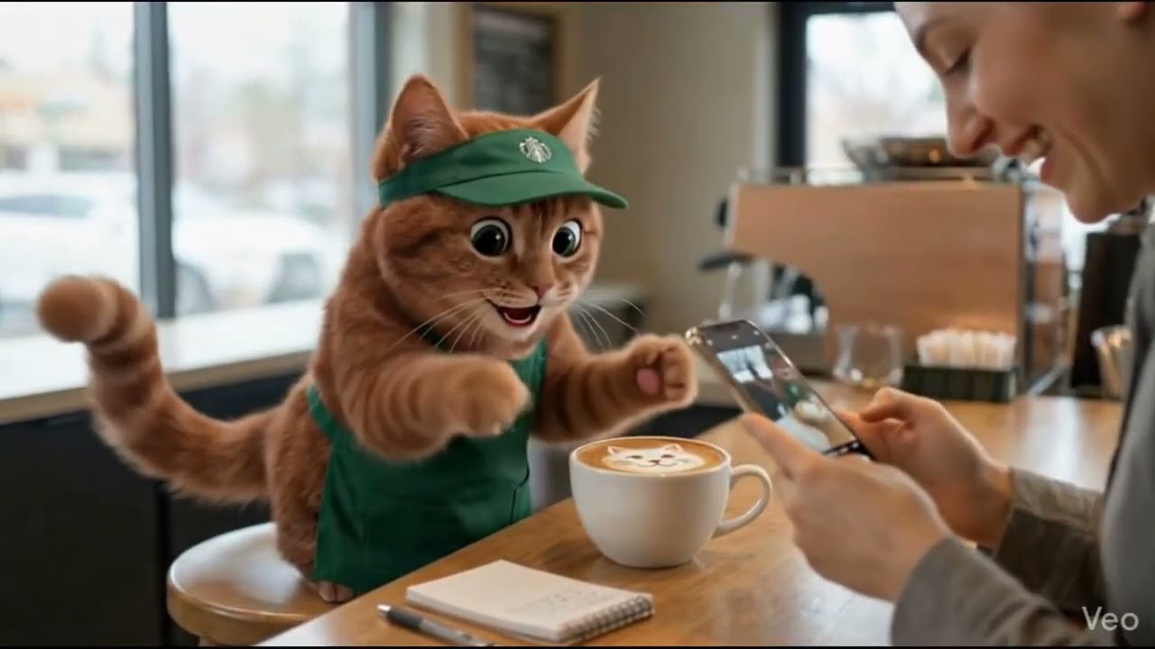 スタバでバイトする猫