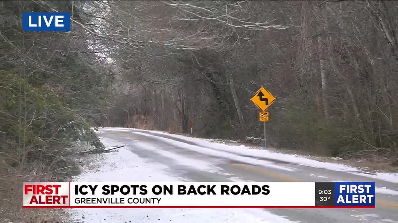 Ice spots remain on back roads in Upstate
