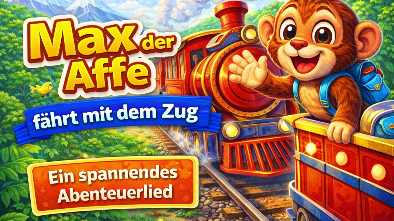 Max der Affe f&auml;hrt mit dem Zug | Abenteuer Kinderlied | Mitmachlied f&uuml;r Kinder