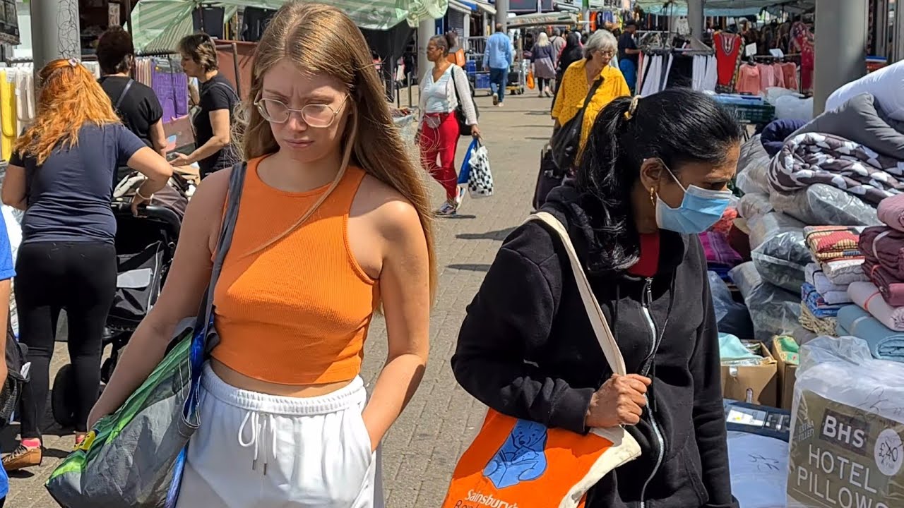 🇬🇧 WALTHAMSTOW MARKET, EAST LONDON WALK, WALTHAMSTOW HIGH STREET, LONDON CITY WALK, 4K
