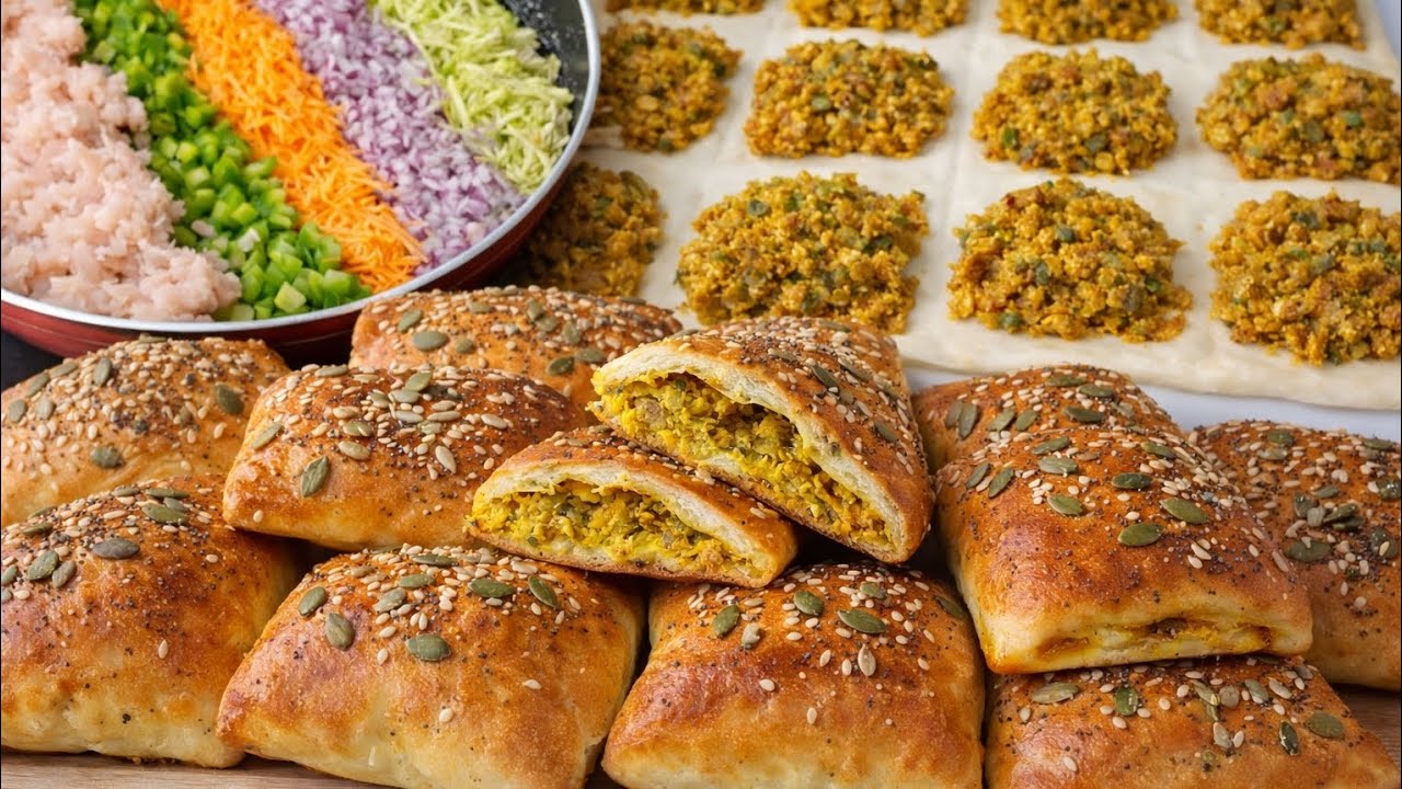 هادو اللي ينفعوك فرمضان سجليهم عندك✍️ فطائر مالحة بحشوة لذيذة وعجينة قطنية وحضريهم دفعة واحدة كيحمقو