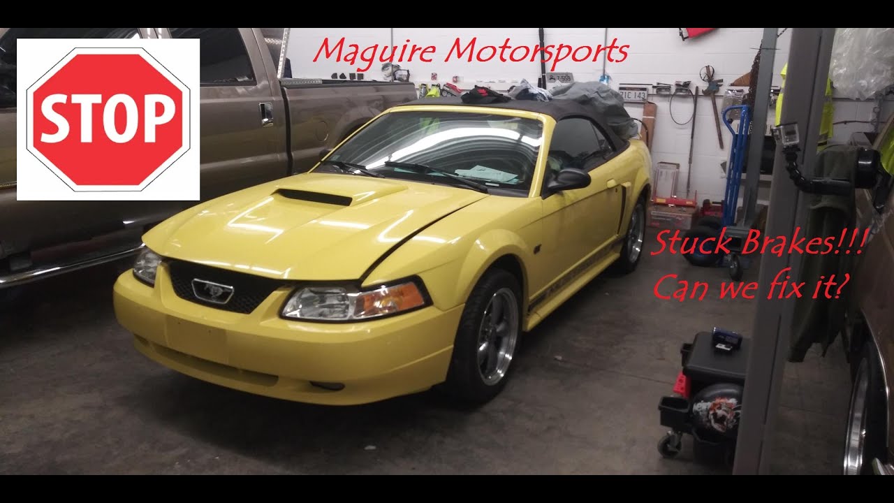 How to fix sticking disc brakes.  2001 Ford Mustang GT Convertible.