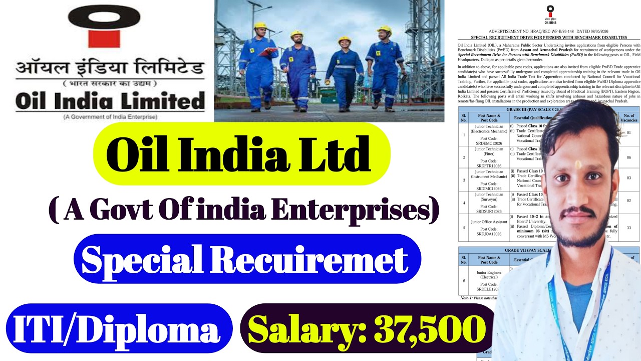 Oil India Limited Recruitment 2026 | ITI & Diploma Jobs | Latest Government Jobs  | OIL Recuiremet