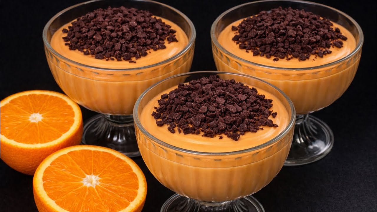 🎄 Nur Orange und Sahne! Weihnachtsdessert Mousse-Dessert in 5 Minuten. KEIN Backen!