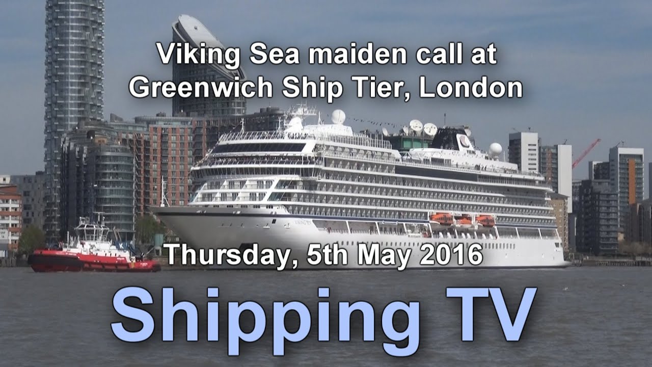 Viking Sea - up the Thames on her maiden call, 5 May 2016