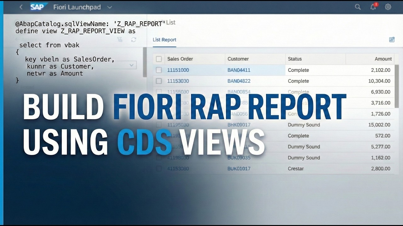 SAP RAP Fiori App Tutorial | CDS Interface View, Consumption View & Metadata Extension