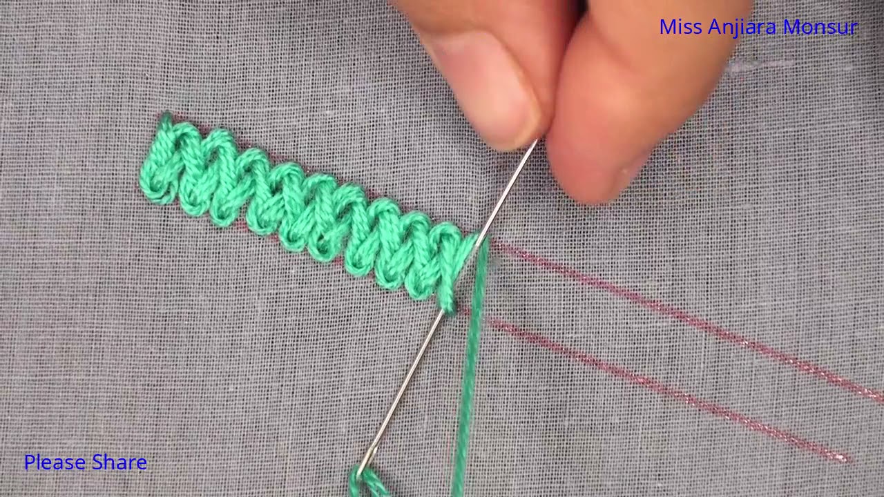 Braid Stitch or Cable Plait Stitch Tutorial, Basic Embroidery Stitch Tutorial