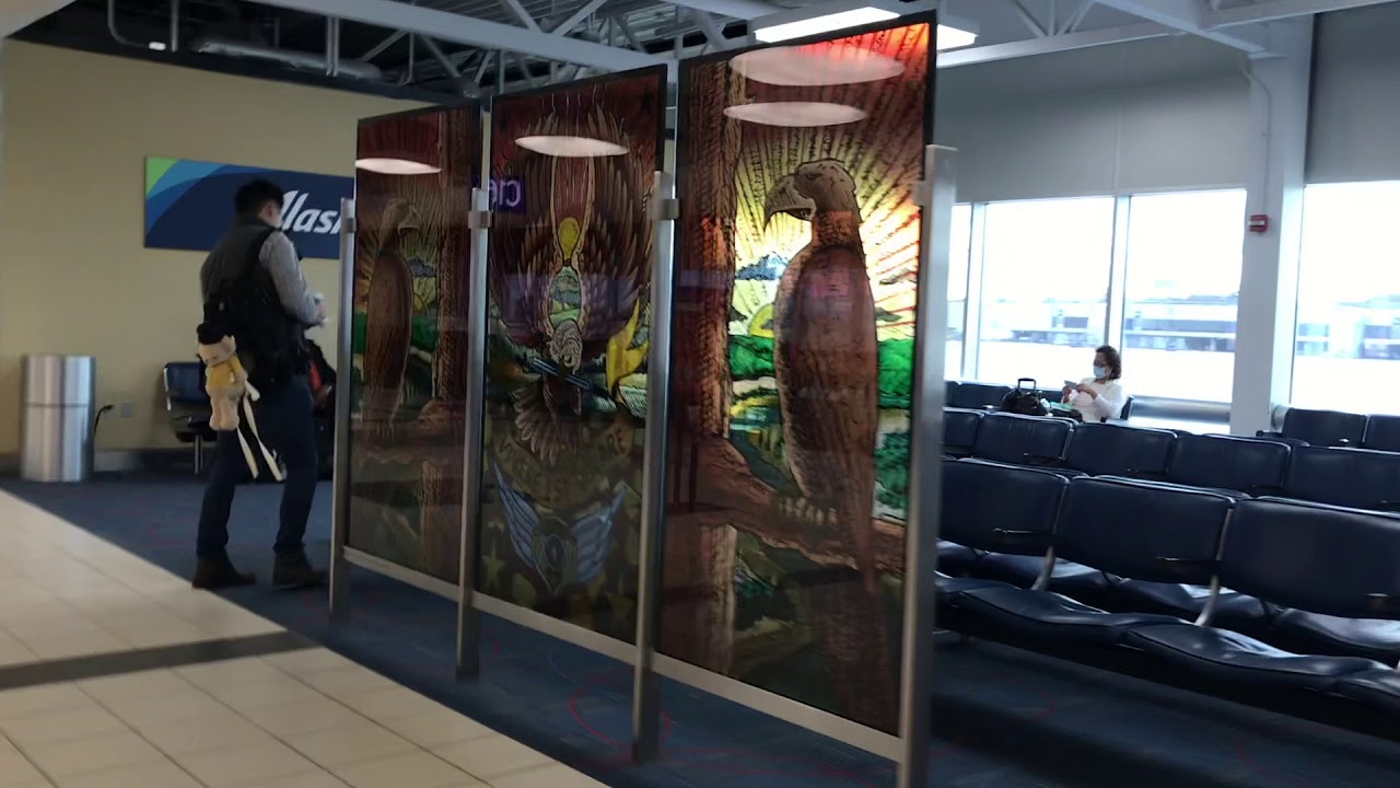 (STL) St. Louis, MO Terminal 1 and C gates to baggage claim walk through