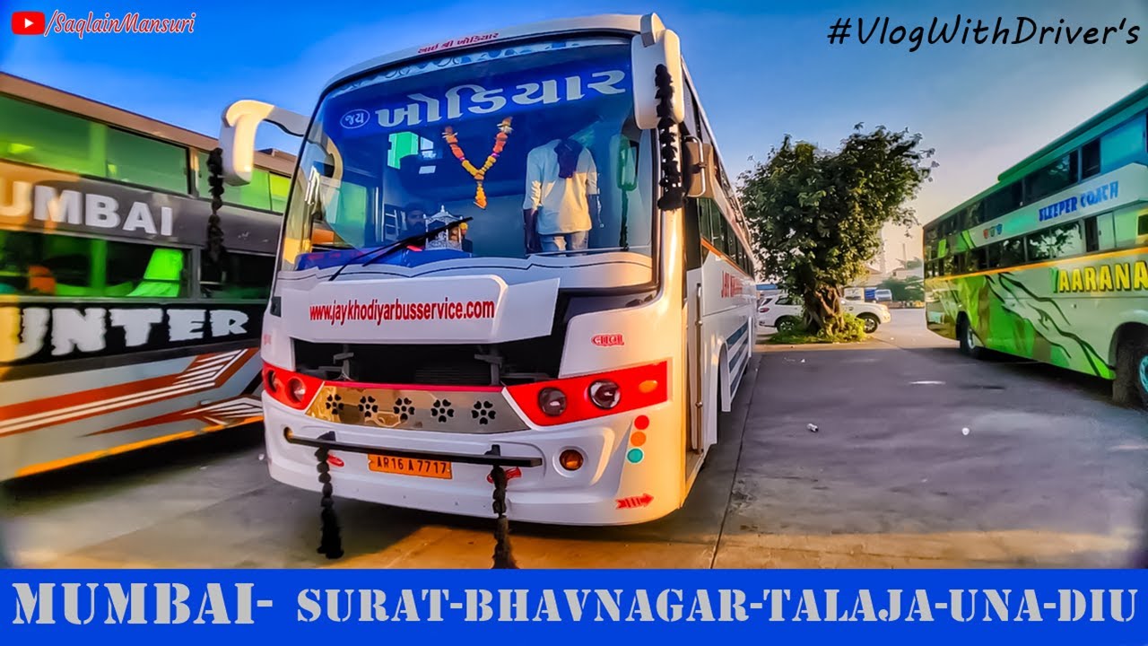 Vlog With Driver's🔥 Mumbai To Surat Gujarat Travel Vlog😉 In Jay Khodiyar Bus😎