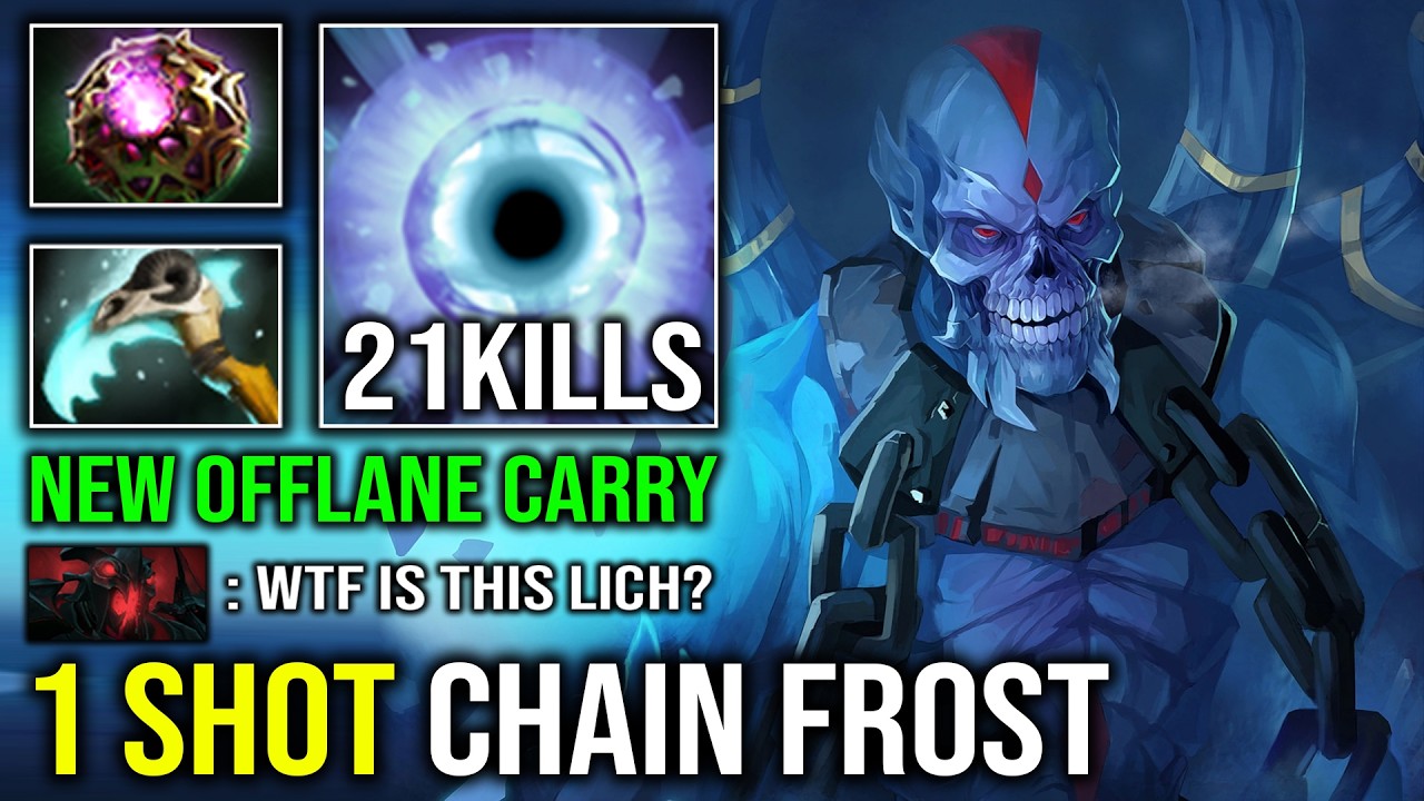 HOW TO OFFLANE LICH 1 Shot Chain Frost Unlimited Bounce Instant Delete Everyone Dota 2