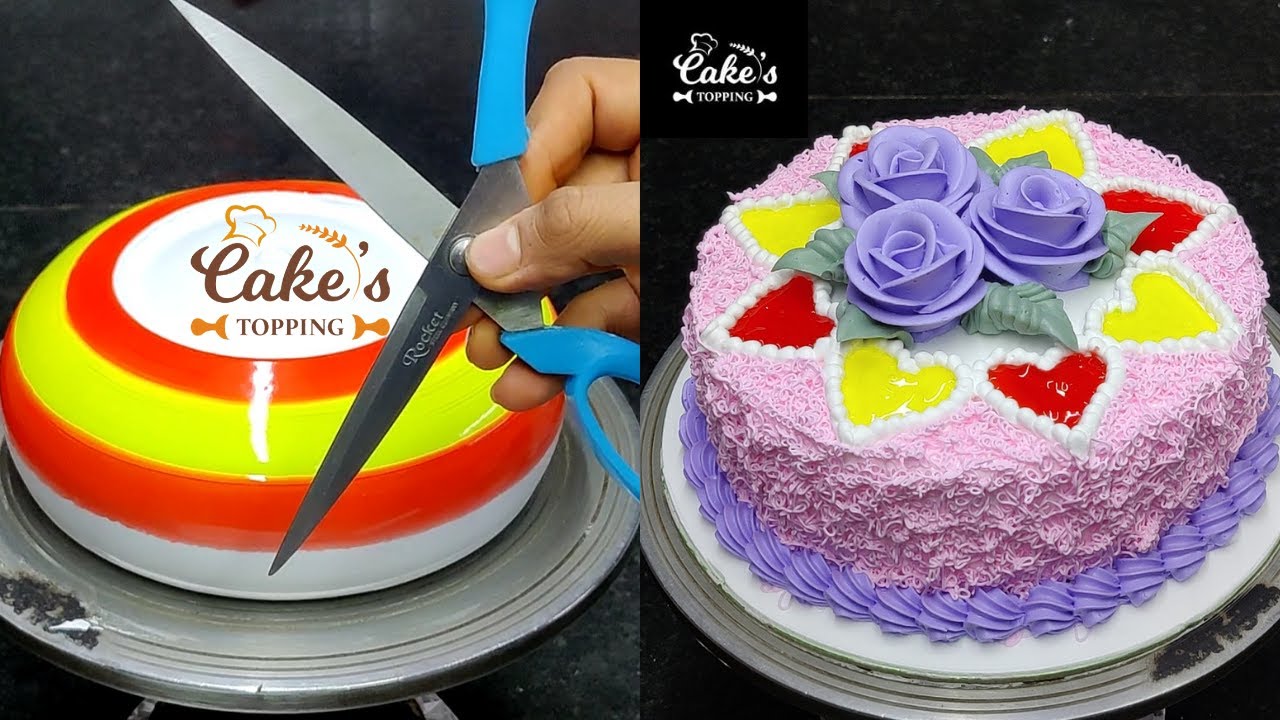Beautiful Cake Decorating || Perfect fancy Cake decoration tutorial || cake's topping
