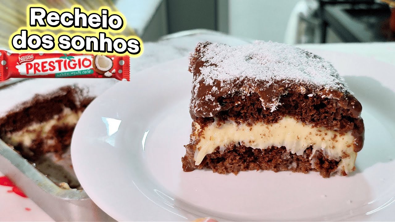 ESSE BOLO PRESTÍGIO FAZ TODO MUNDO PEDIR BIS! Recheado e Super Cremoso