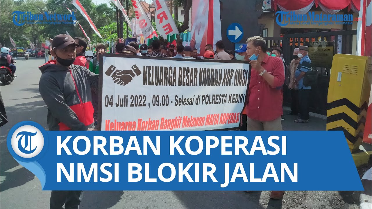 Dilarang Masuk Mapolres Kediri Kota, Korban Koperasi NMSI Blokir Jalan