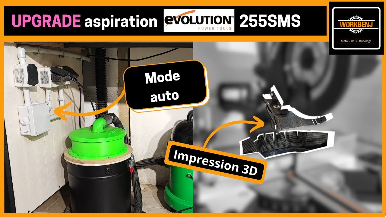 Upgrade de l'aspiration de ma scie à onglet Evolution R255SMS+