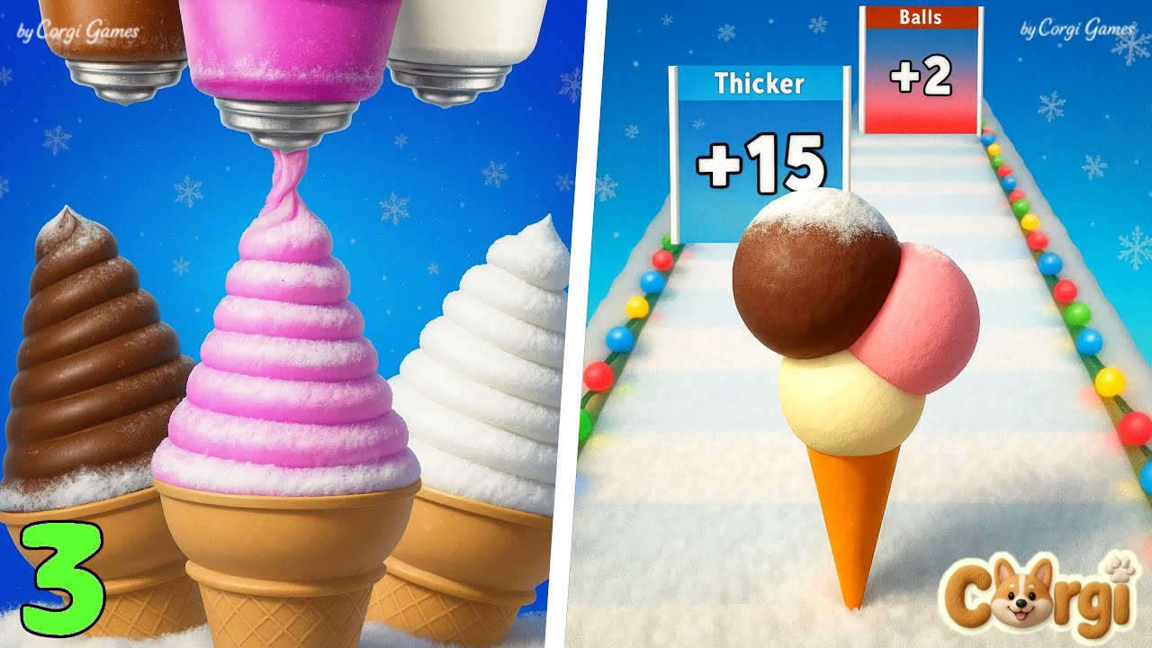 Ice Cream Inc. 🆚 Ice Cream Rush - All Levels Satisfying Walkthrough Gameplay | PART 3