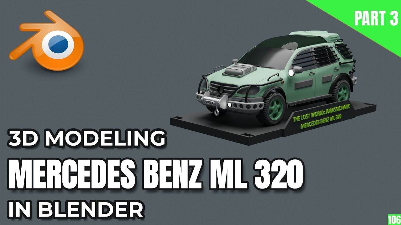 3D Modeling: Mercedes Benz ML 320 (Jurassic Park) | PART 3/5 - Bumpers, & Structural Details