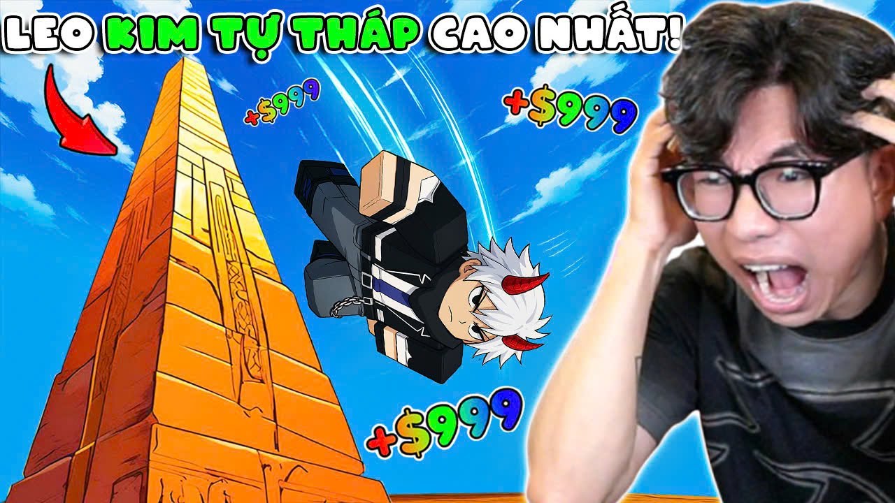 BI HUỲNH NHẢY TỪ ĐỈNH KIM TỰ THÁP CAO 96,858,858 MÉT Trong Climb and Jump | Roblox