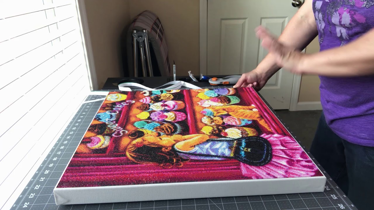 Mounting a Diamond Painting onto a Stretched Canvas.