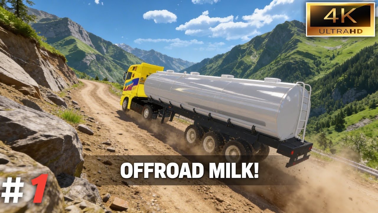 MILK TRANSPORT BY TRUCK GAMEPLAY | TRUCK GAMEPLAY #truckgames #truck 
