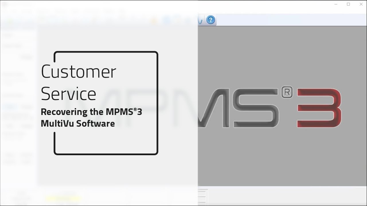Recovering the MPMS3 MultiVu Software