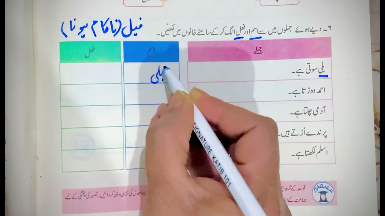 اسم اور فعل کو الگ الگ کر کے لکھیں۔
