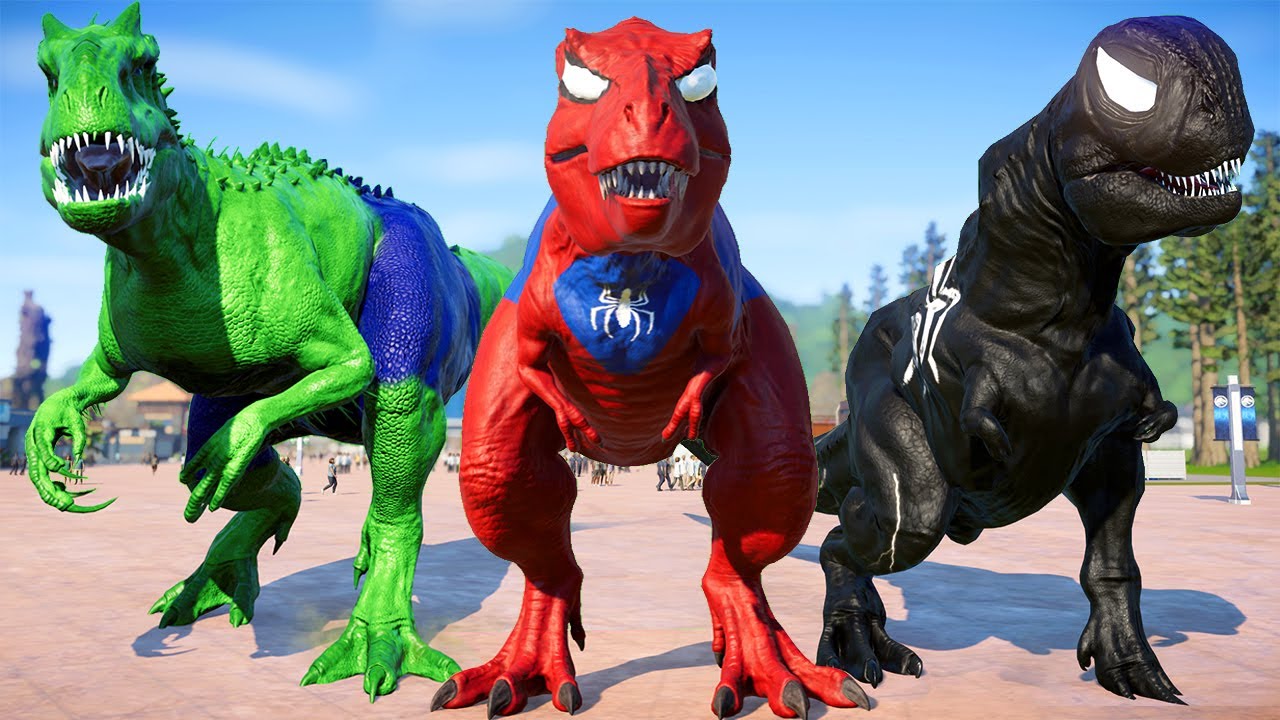 Con Khủng Long Bạo Chúa Siêu Nhân Nhện T-ReX đánh đấu Khủng Long HULK - khung log