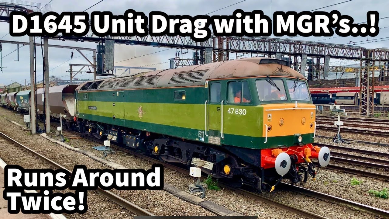 D1645 Duff UNIT DRAG with MGR's for Barriers! Runs-Around TWICE at Crewe!