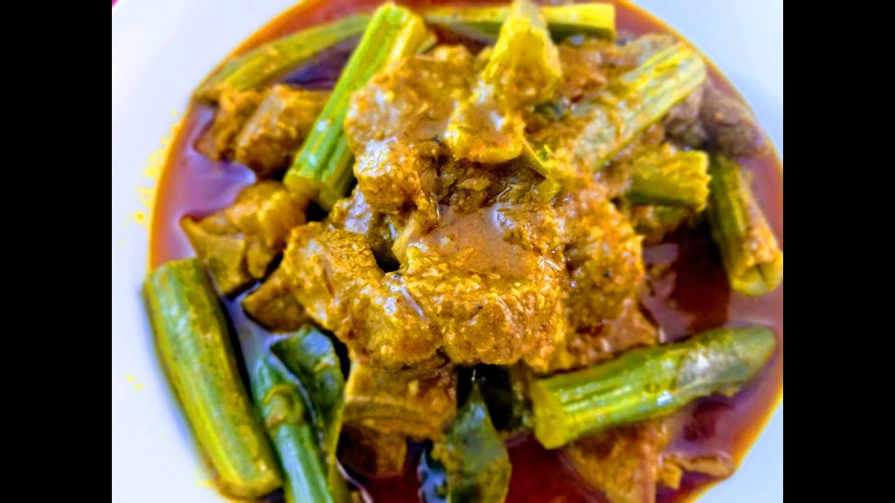 ဆိပ်သားနှင့်ဒန့်ဒလွန်သီးချက်နည်း  Drumsticks and Mutton Curry RECIPES