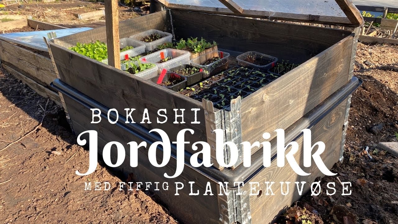 Bokashi jordfabrikk i pallekarm med fiffig plantekuvøse!