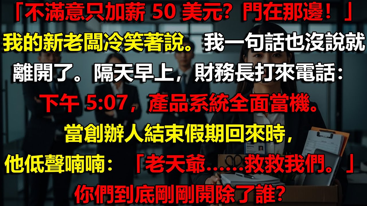 🔥 只因質疑加薪50美元💼我被炒魷魚，反手癱瘓他們價值6700萬的系統💣