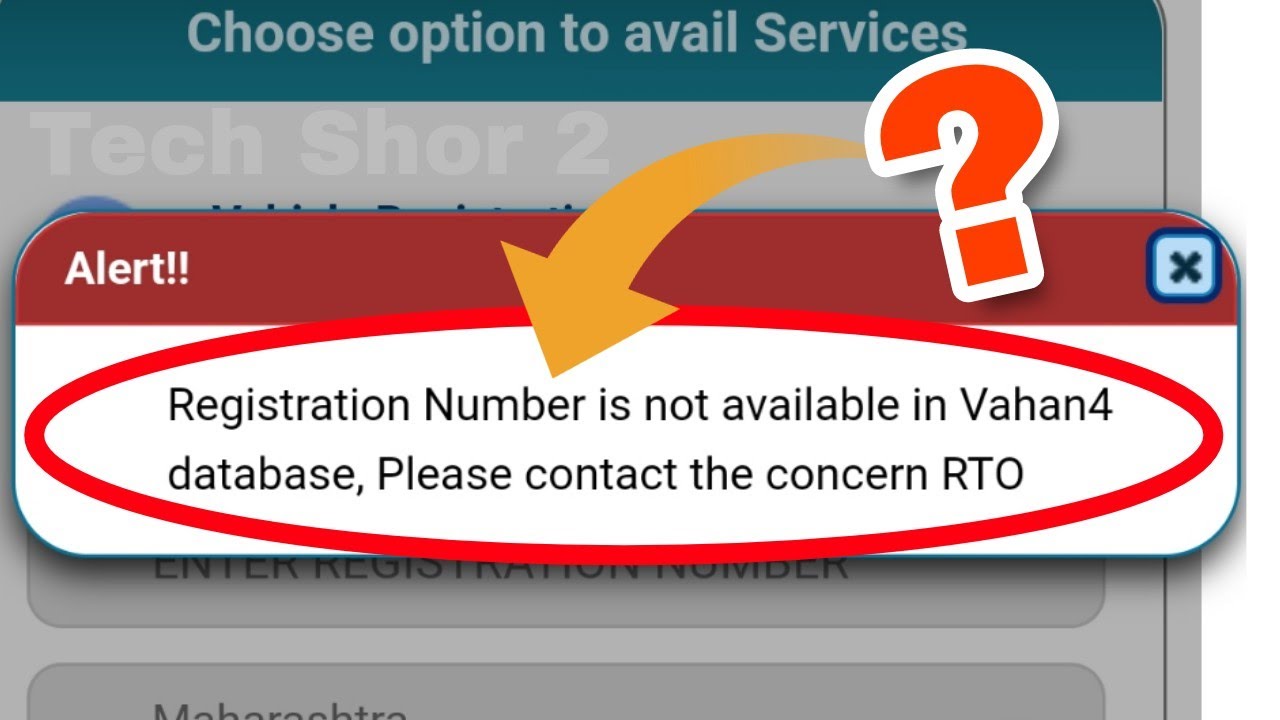 Parivahan Site Registration Number is not available in vahan4 database