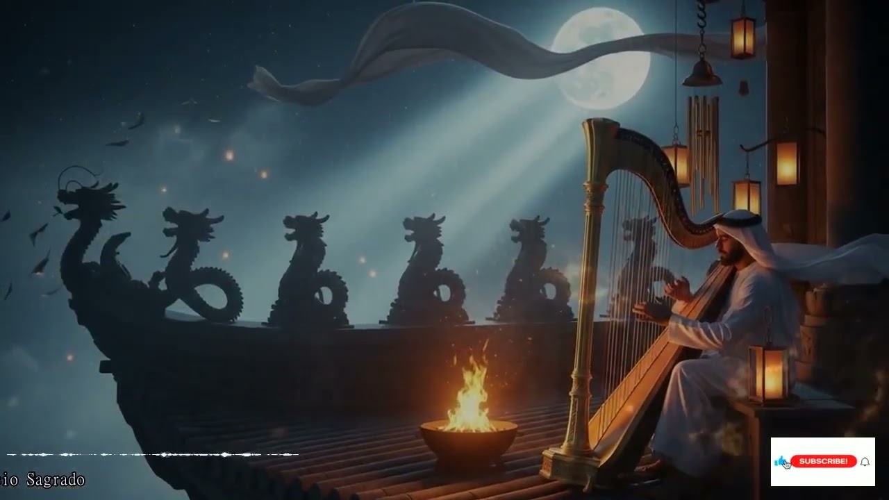 Arpa Profética En Melodías Suaves Y Drones Celestiales Para Un Encuentro Íntimo De Oración Y Paz