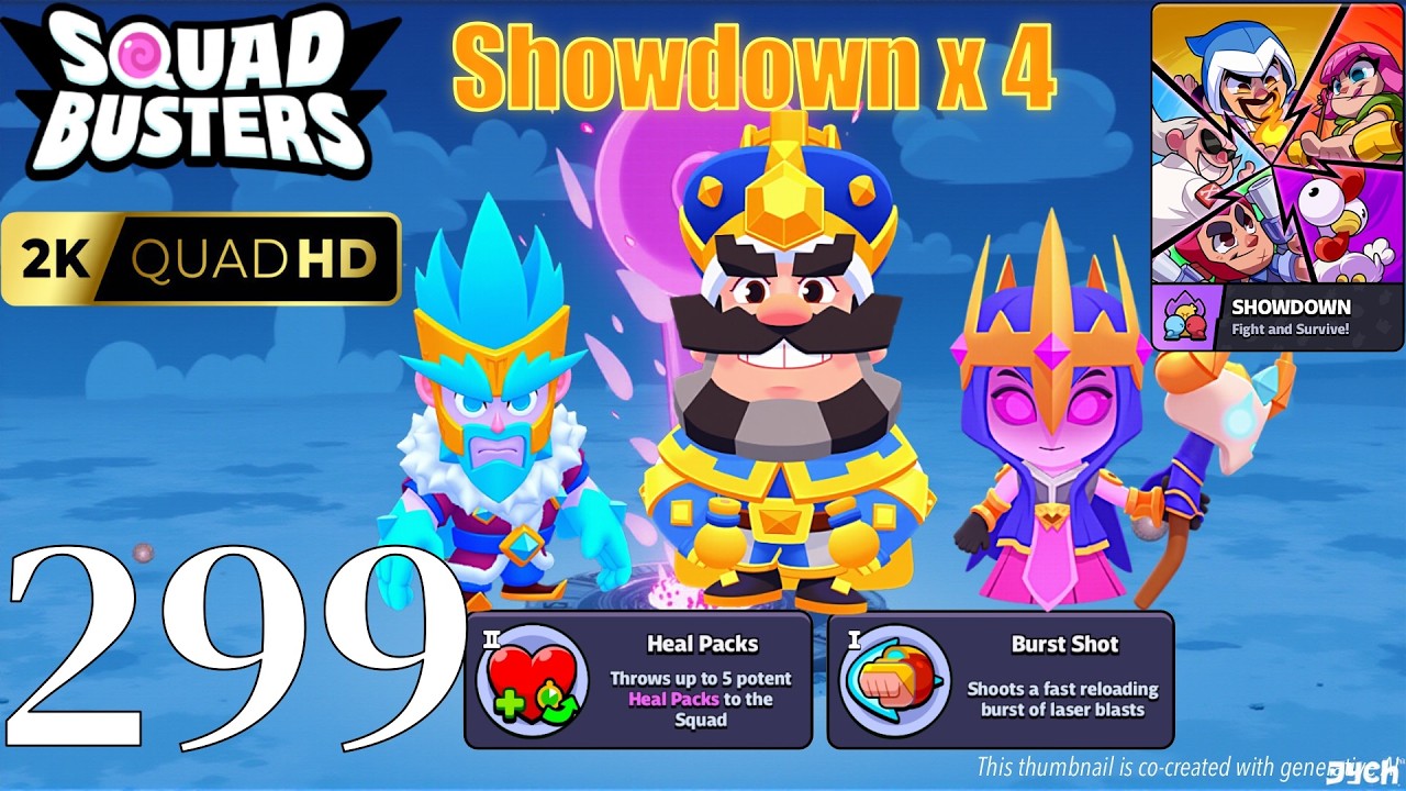 Squad Busters - Walkthrough Gameplay Part 299 - Royale King, Ice Wizard, Witch - Showdown x 4